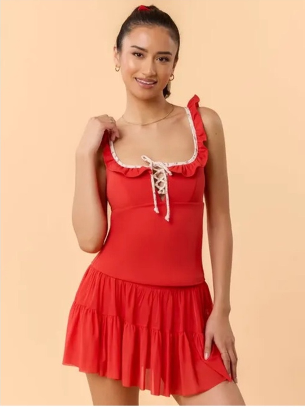 [BLOGILATES] RUFFLE LACE UP TANK